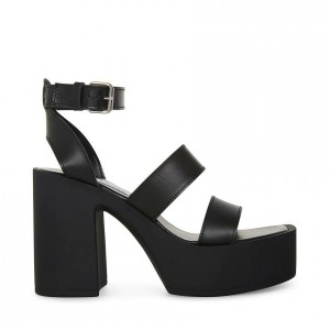 Women Steve Madden Dora Platforms Black | 8572396-OL