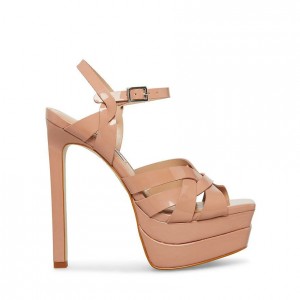Women Steve Madden Flirt Platforms Pink | 4269075-KB