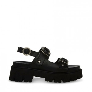 Women Steve Madden Garrick Lug Sole Platforms Black | 7549083-KH