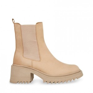 Women Steve Madden Garth Lug Sole Platforms Beige | 7498065-DG