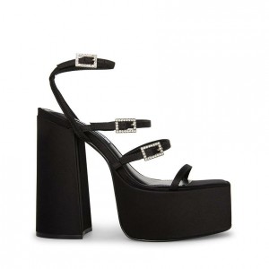 Women Steve Madden Gia Platforms Black | 8192460-VW
