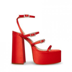 Women Steve Madden Gia Platforms Red | 0849176-IV