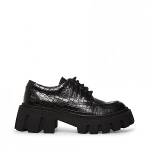 Women Steve Madden Hadley Lug Sole Platforms Black | 4129308-VK