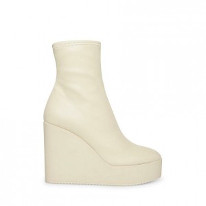 Women Steve Madden Jassy Platforms Beige | 0637829-YP