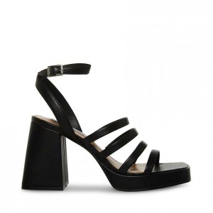 Women Steve Madden Marilyn Strappy Block Platforms Black | 5298743-NJ