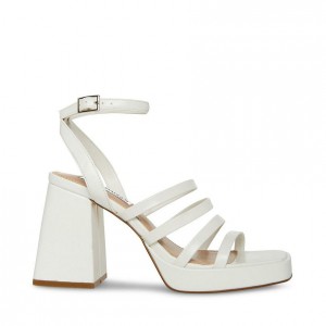 Women Steve Madden Marilyn Strappy Heels White | 1749305-AW