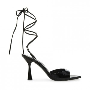 Women Steve Madden Melina Strappy Lace Up Heels Black | 4065318-BF