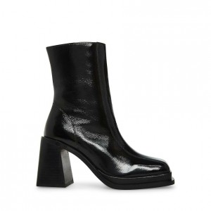 Women Steve Madden Melissa Square Toe Block Platforms Black | 1795603-NG
