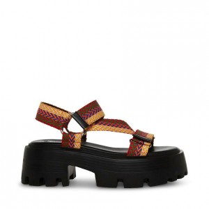 Women Steve Madden Milly Lug Sole Platforms Black Multicolor | 6347589-CO