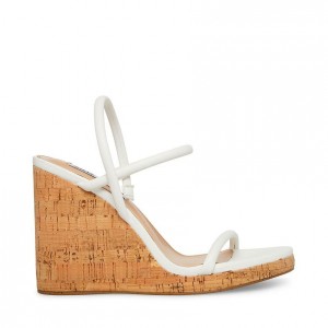 Women Steve Madden Morgan Platforms White | 1047632-OI