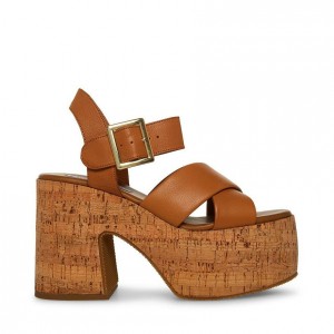 Women Steve Madden Palmer Platforms Brown | 7081495-HO