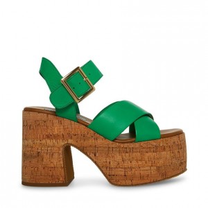 Women Steve Madden Palmer Platforms Green | 9153760-NB