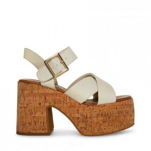 Women Steve Madden Palmer Platforms White | 5271634-FK