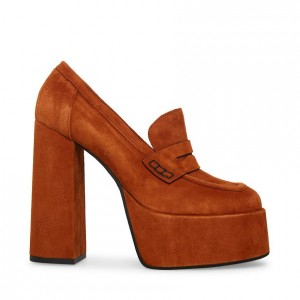 Women Steve Madden Paris Platforms Brown | 8703619-AD