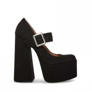 Women Steve Madden Plaza Mary Jane Block Platforms Black | 4805192-WE