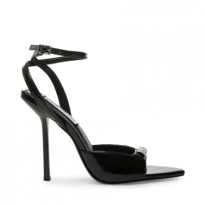 Women Steve Madden Prize Strappyed Heels Black | 2967435-AL