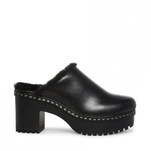 Women Steve Madden Quentin Faux Fur Lined Platforms Black | 3804927-ZO