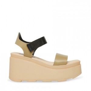 Women Steve Madden Rexy Platforms Grey Olive | 9842731-JP