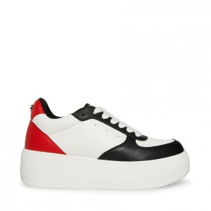 Women Steve Madden Rocket Platforms Black / Red | 7452813-SZ