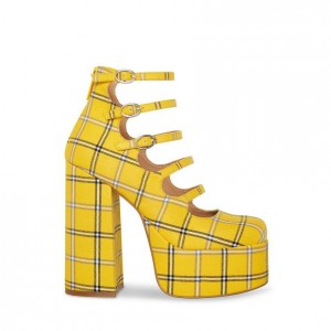 Women Steve Madden Rosario Chunky Platforms Yellow | 3960258-IW