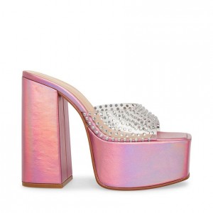 Women Steve Madden Ruby Iridescent Platforms Grey | 8723901-ZI