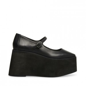 Women Steve Madden Sasha Mary Jane Platforms Black | 6147032-HN