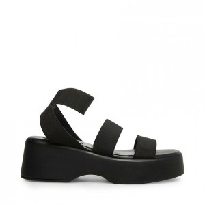 Women Steve Madden Sashes Platforms Black | 0753941-WN