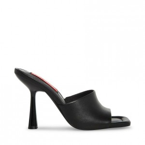Women Steve Madden Selene Square Toe Heels Black | 8096435-UG
