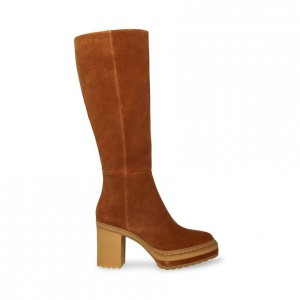Women Steve Madden Shiloh Block Platforms Brown | 6854109-WE