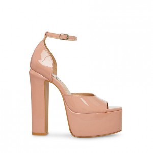 Women Steve Madden Skye Block Platforms Pink | 8192563-GJ