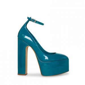Women Steve Madden Skyrise Platforms Turquoise | 4873021-DC