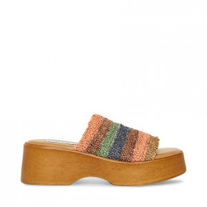 Women Steve Madden Slinky 30 Platforms Beige Multicolor | 2754189-EN