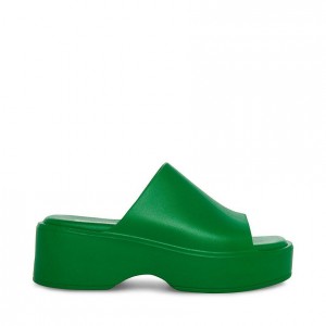 Women Steve Madden Slinky-j Platforms Green | 2198543-YA