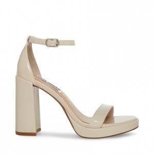 Women Steve Madden Susan Block Platforms Beige | 0356214-VG