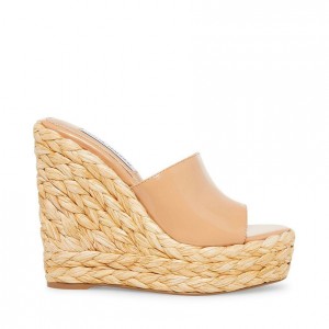 Women Steve Madden Tabitha Wedge Mule Platforms Brown | 2463507-WP