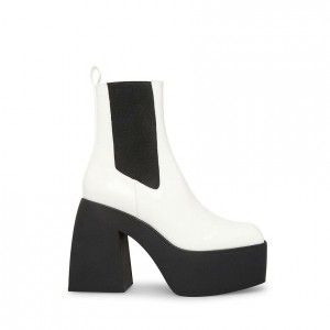 Women Steve Madden Teaser Platforms White | 4706931-OD