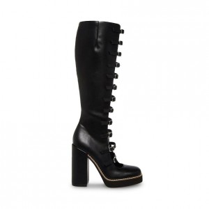 Women Steve Madden Tempo Platforms Black | 4761390-GK