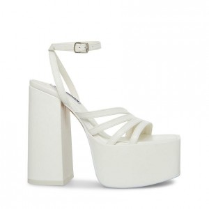 Women Steve Madden Thorne Platforms White | 2491630-FG