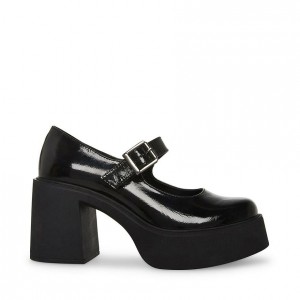Women Steve Madden Trish Mary Jane Block Platforms Black | 4125687-WU