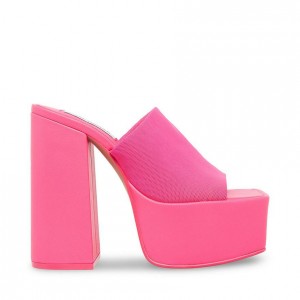 Women Steve Madden Tristyn Block Platforms Pink | 7185396-XO