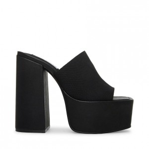 Women Steve Madden Tristyn Block Platforms Black | 5964072-WR