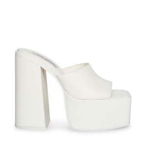 Women Steve Madden Trixie Super Block Platforms White | 2963087-RC