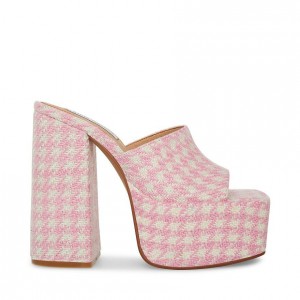 Women Steve Madden Trixie Super Block Platforms Pink Multicolor | 2761480-ZQ