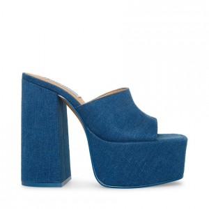 Women Steve Madden Trixie Super Block Platforms Blue | 1597623-NC