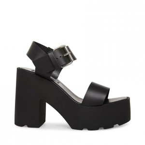 Women Steve Madden Vesta Platforms Black | 4356702-MQ