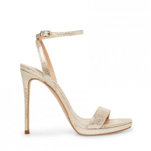 Women Steve Madden Wafer Strappy Platforms Platinum | 1908367-IO