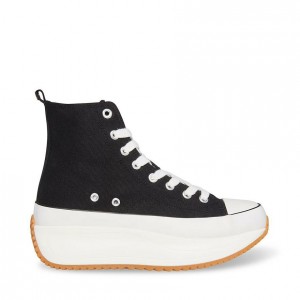 Women Steve Madden Winston Platforms Black | 1274360-TF